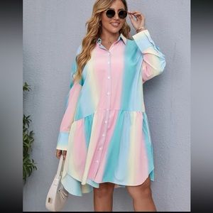 💕 PASTEL/ UNICORN VIBES BUTTON DOWN DRESS 🦄